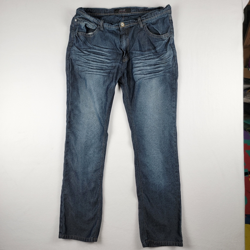 LR Scoop Men's Modern Slim Dark Wash Jean, size 38x30